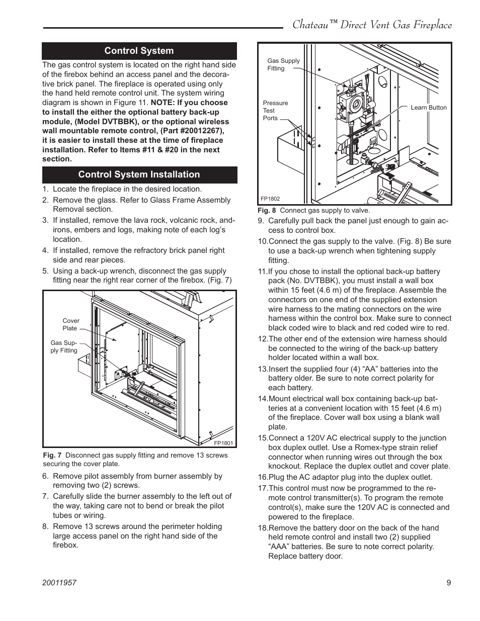 Chateau™ direct vent gas fireplace | Vermont Casting ChateauTM DTV38s2 User Manual | Page 9 / 48