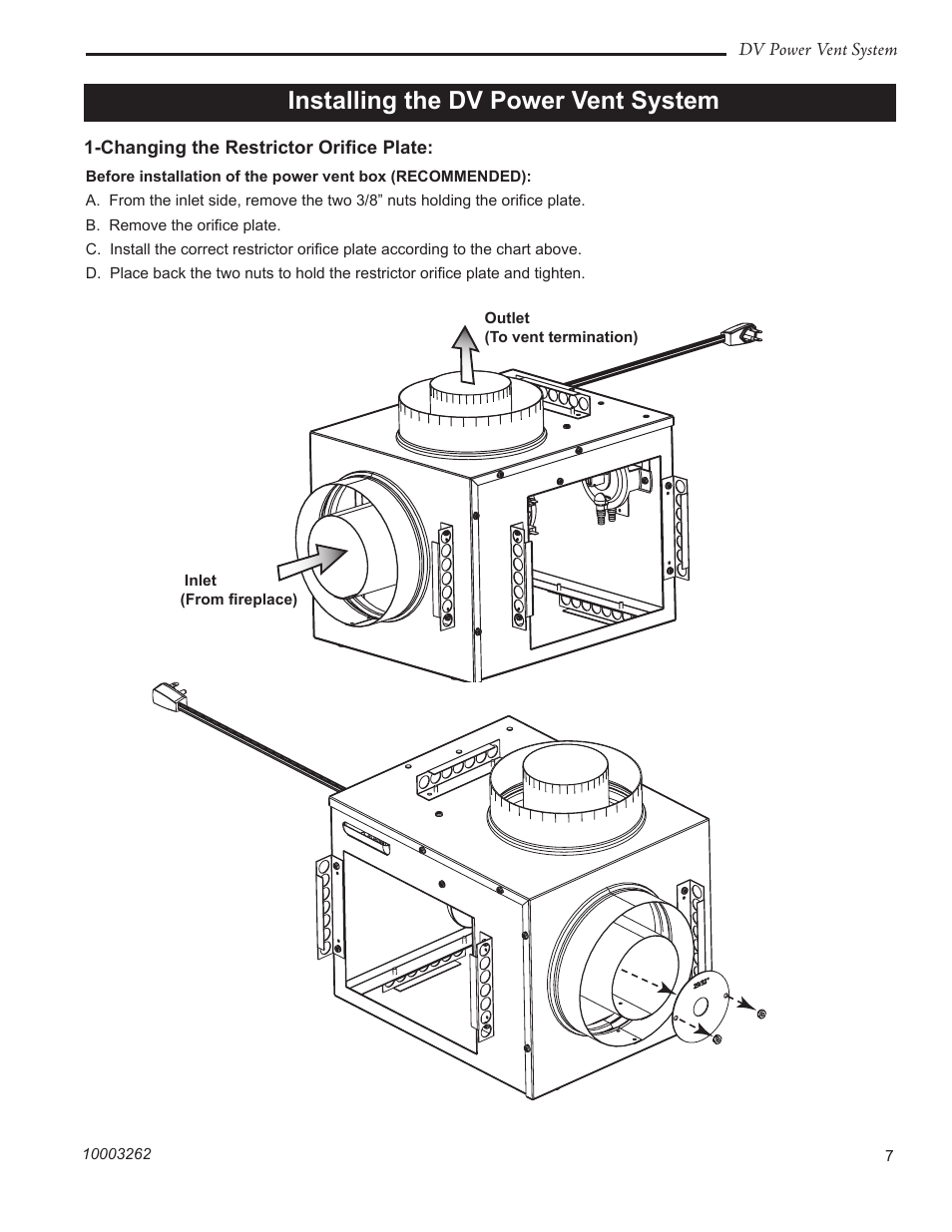 Installing the dv power vent system | Vermont Casting 7PDVS User Manual | Page 7 / 24