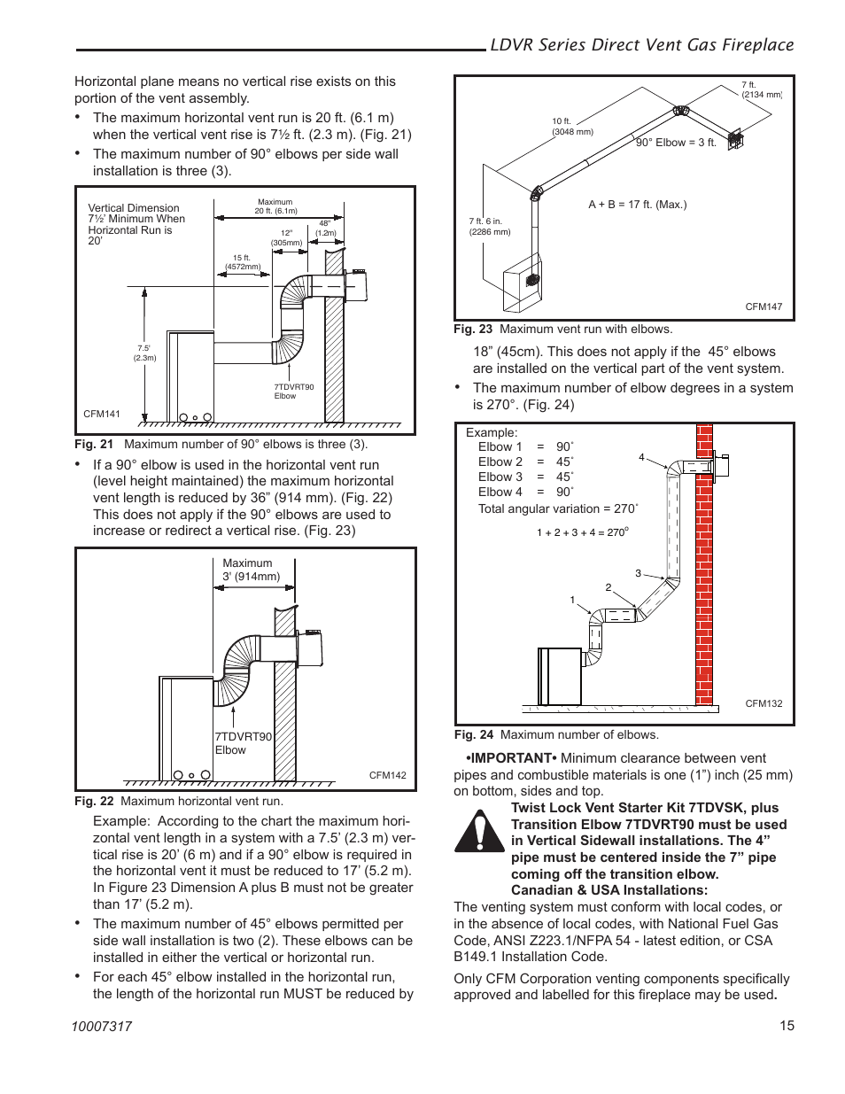Ldvr series direct vent gas fireplace | Vermont Casting 43LDVR User Manual | Page 15 / 40