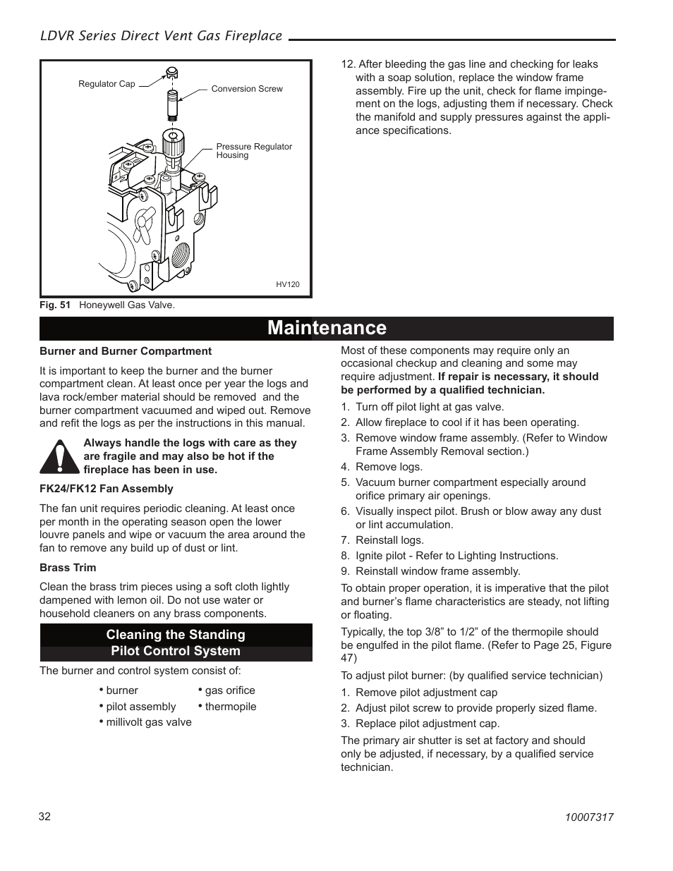 Maintenance | Vermont Casting 43LDVR User Manual | Page 32 / 40