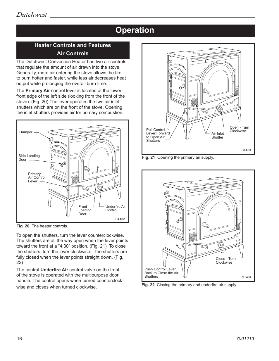 Operation, Dutchwest | Vermont Casting 2463 User Manual | Page 16 / 32