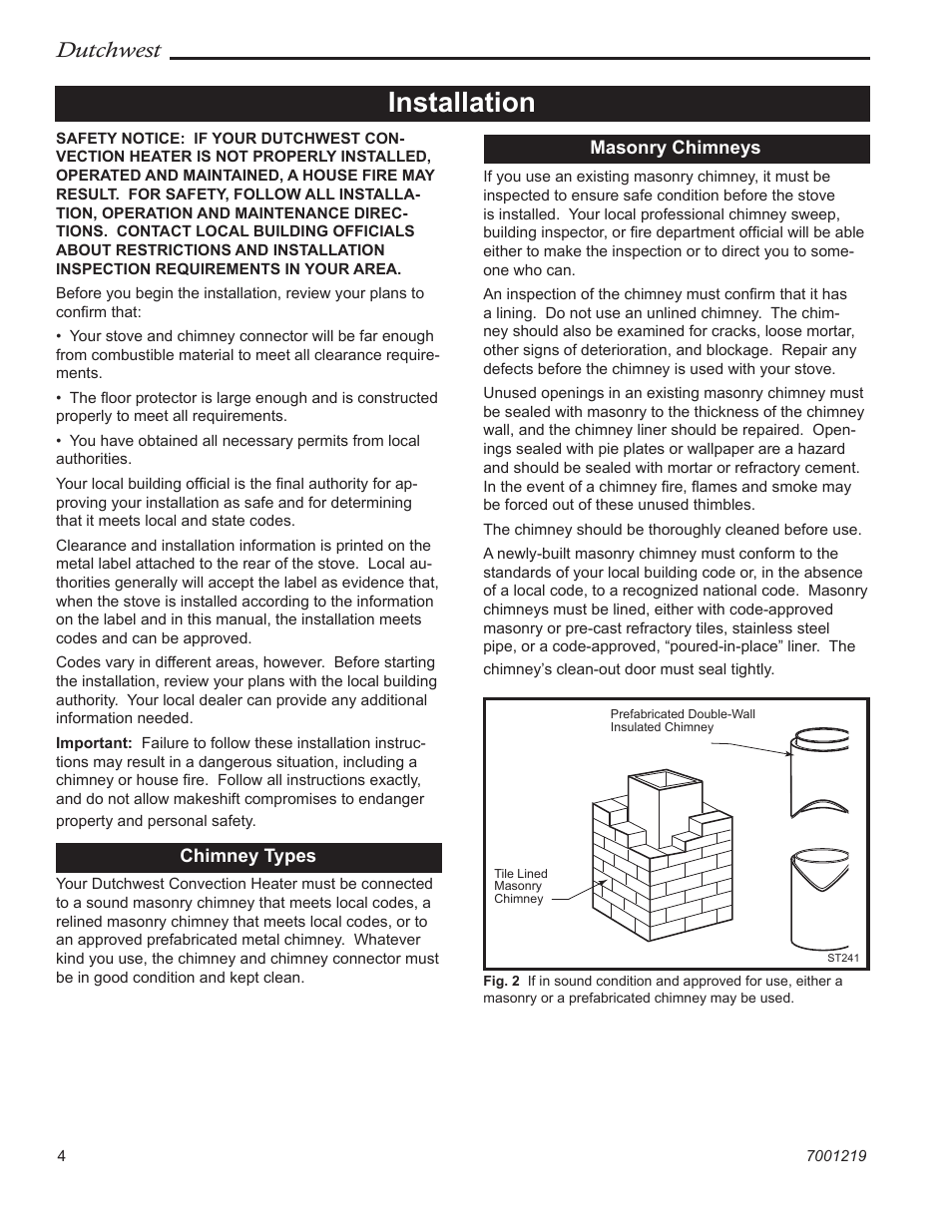 Installation, Dutchwest | Vermont Casting 2463 User Manual | Page 4 / 32