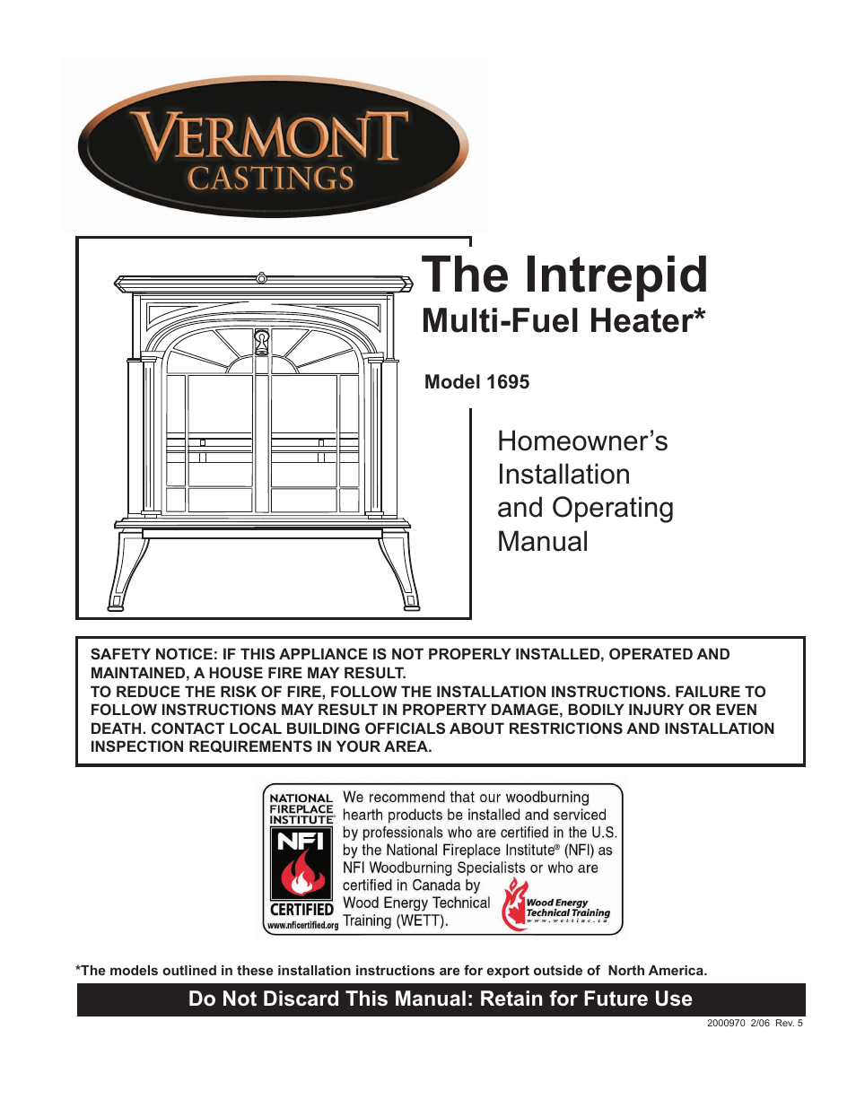 Vermont Casting 1695 User Manual | 32 pages