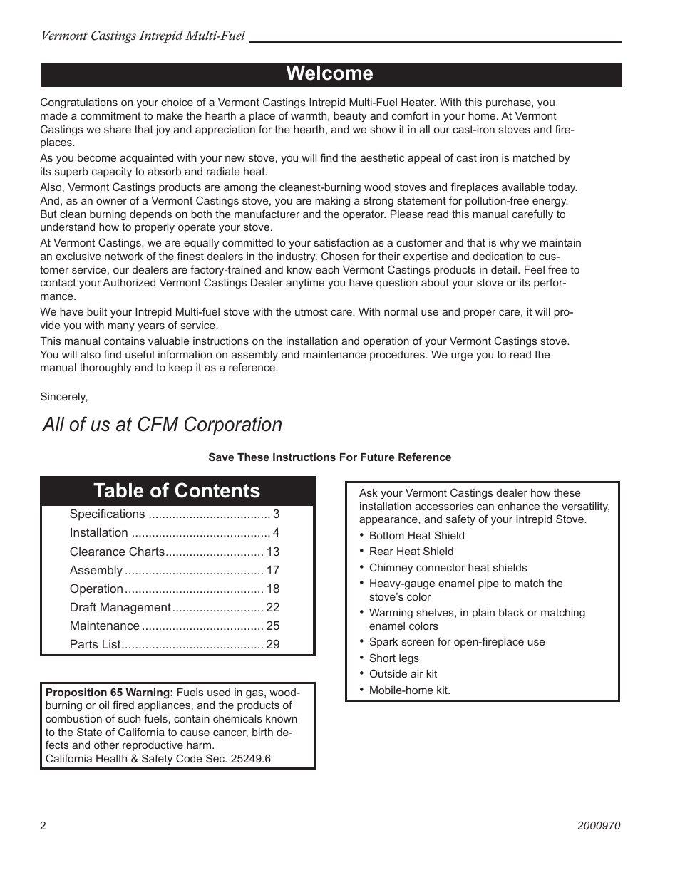 Vermont Casting 1695 User Manual | Page 2 / 32