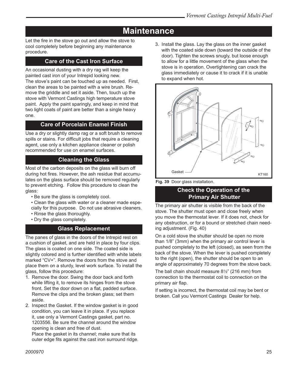 Maintenance | Vermont Casting 1695 User Manual | Page 25 / 32