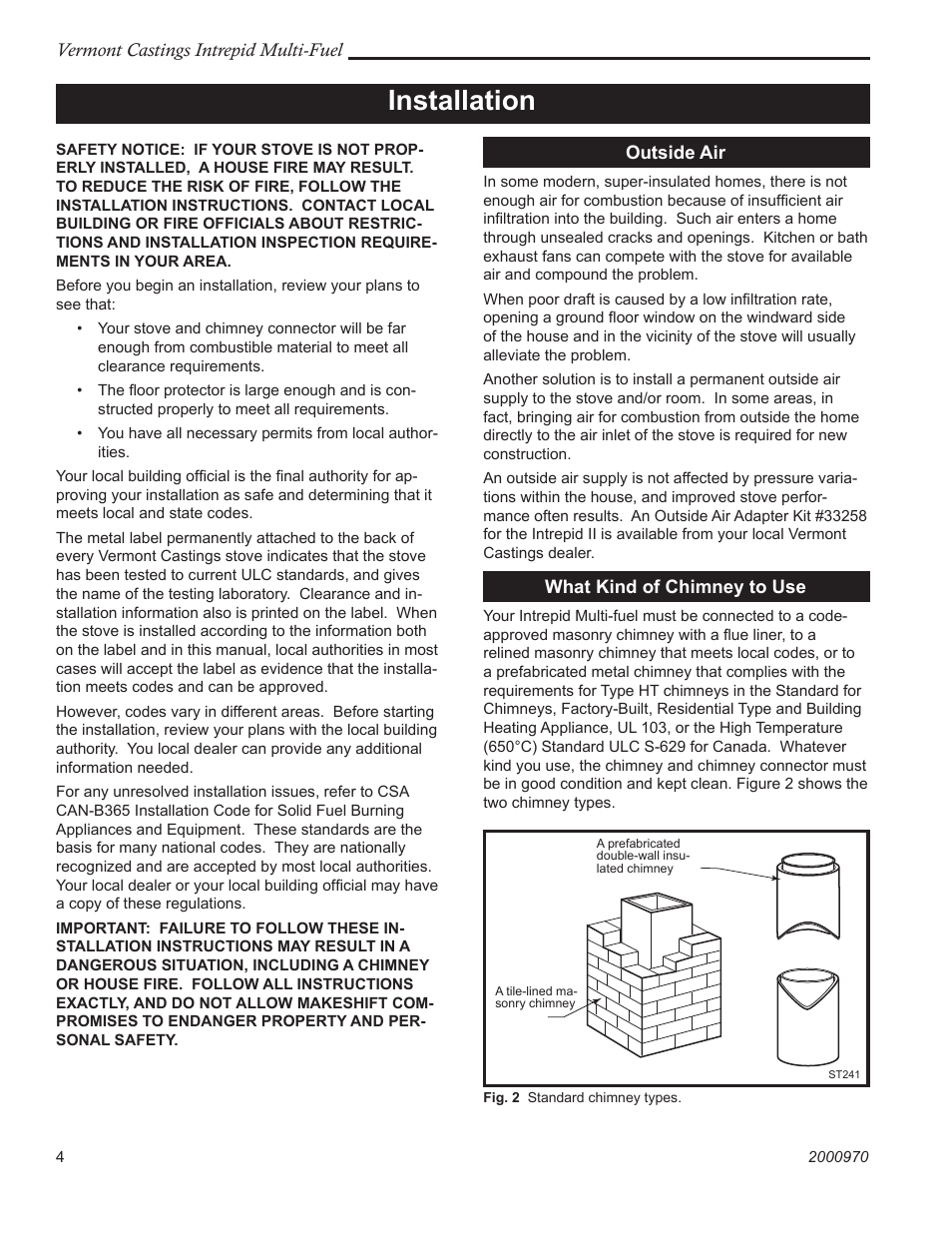 Installation | Vermont Casting 1695 User Manual | Page 4 / 32