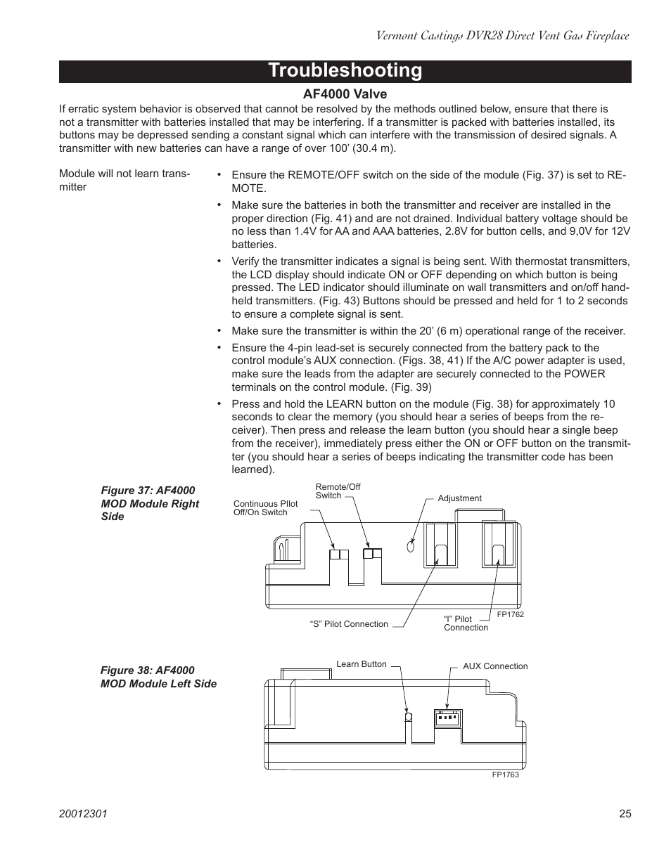 Troubleshooting | Vermont Casting DVR28IN User Manual | Page 25 / 32