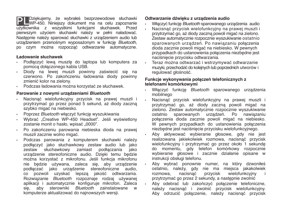 CREATIVE WP 450 User Manual | Page 37 / 80