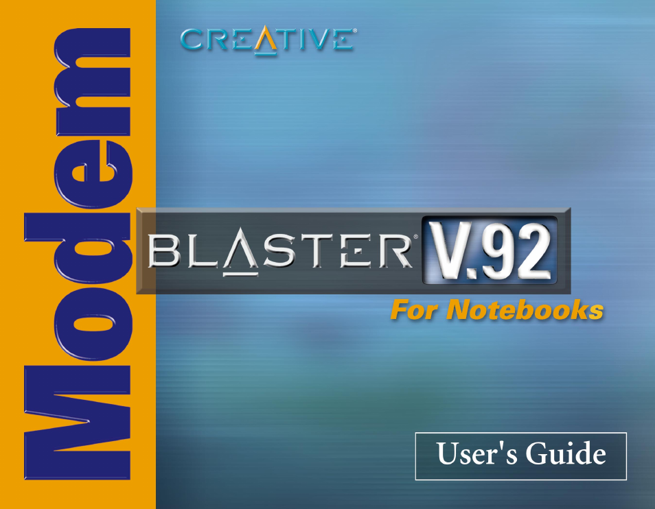 CREATIVE Modem Blaster V.92 PCMCIA DI5611 User Manual | 40 pages