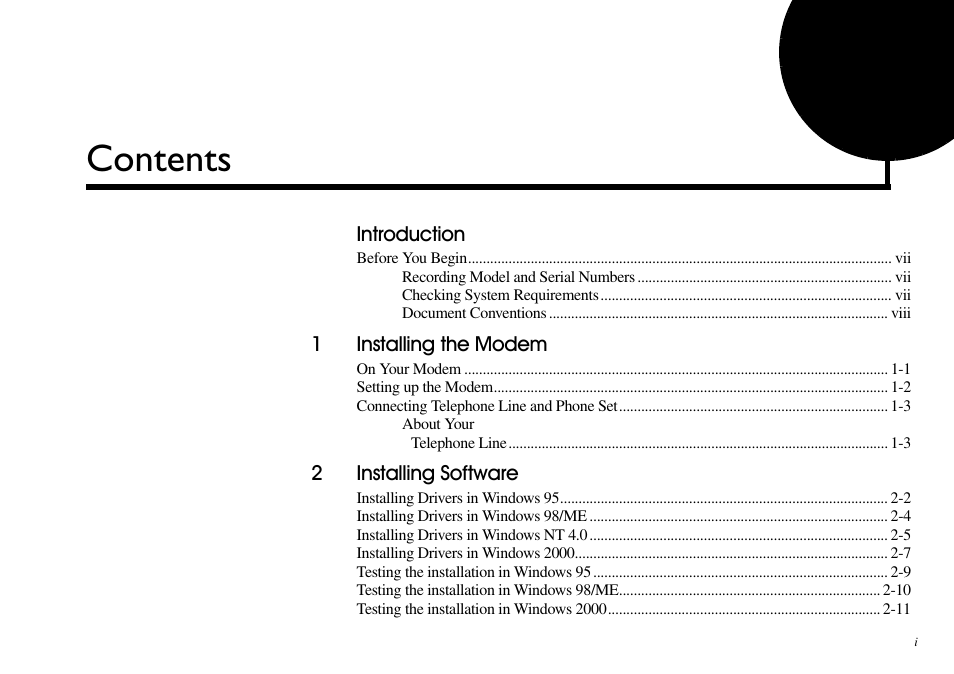 CREATIVE Blaster v.92 External User Manual | Page 3 / 35