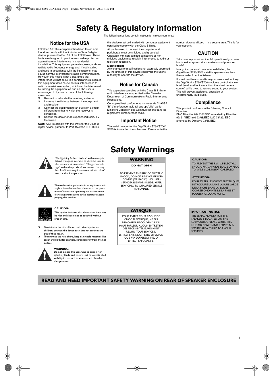 CREATIVE GigaWorks S750 User Manual | 12 pages