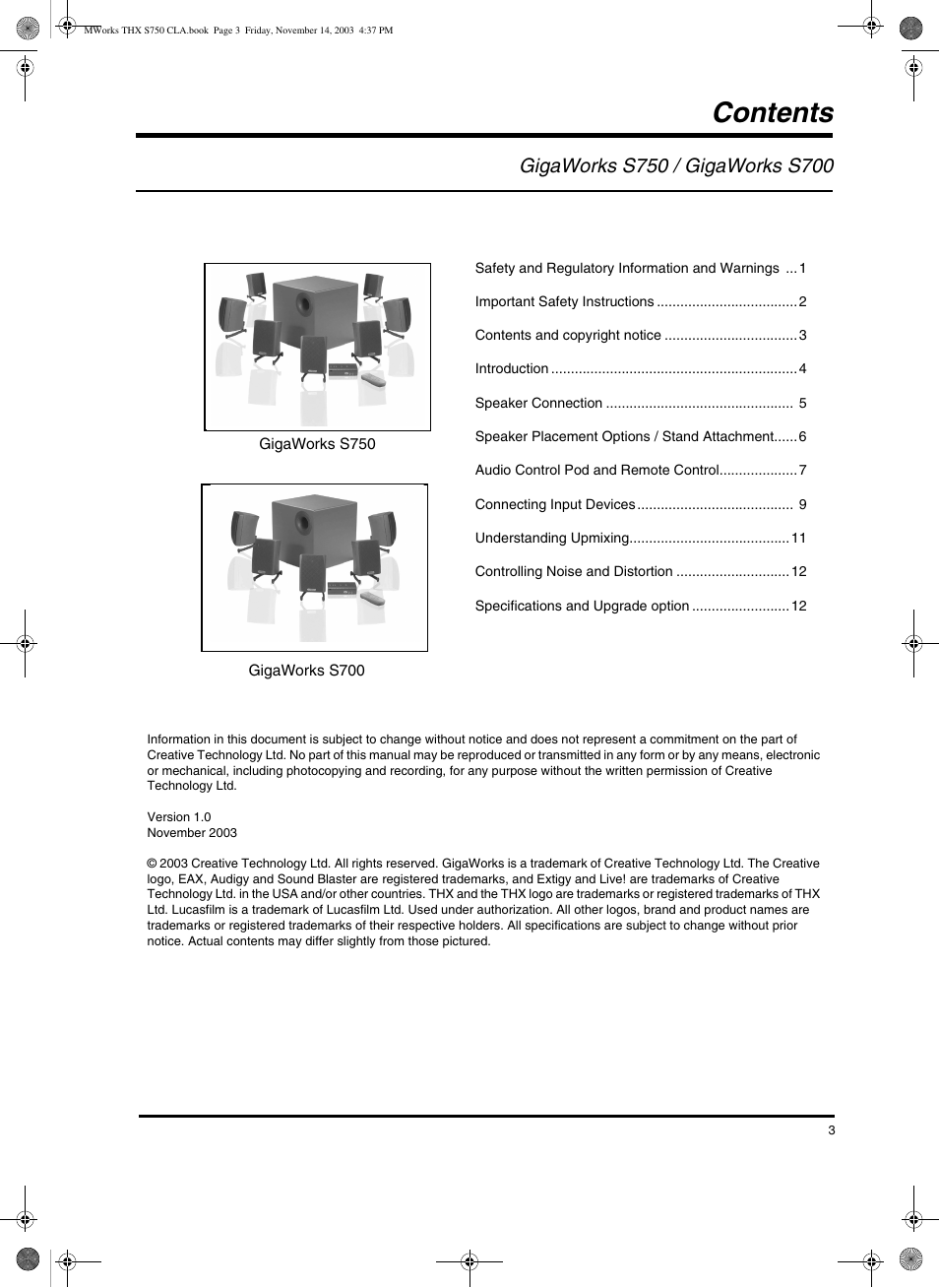 CREATIVE GigaWorks S750 User Manual | Page 3 / 12