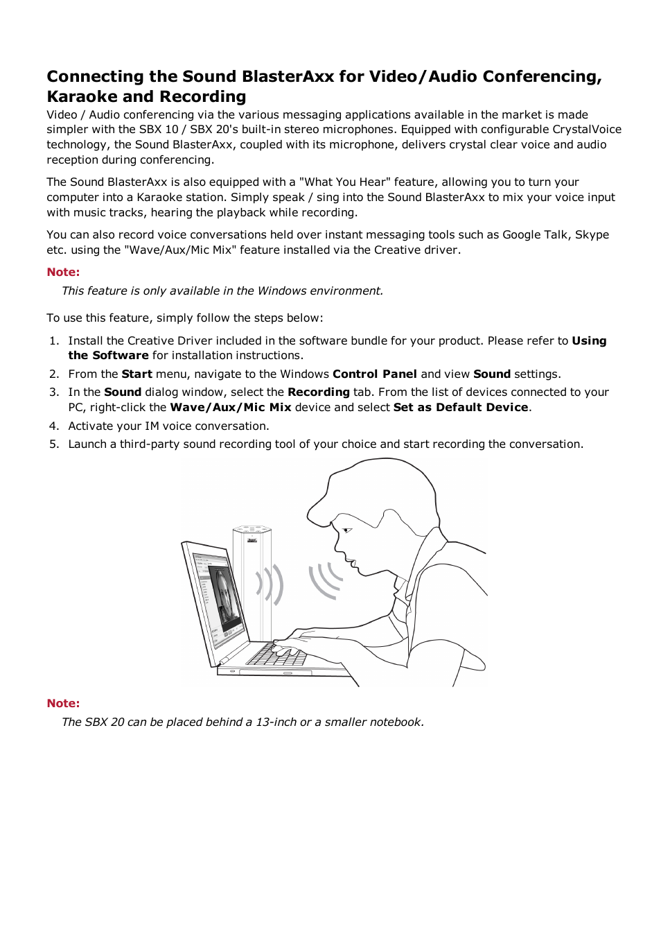 CREATIVE Sound BlasterAxx SB1390 (SBX10) User Manual | Page 11 / 33