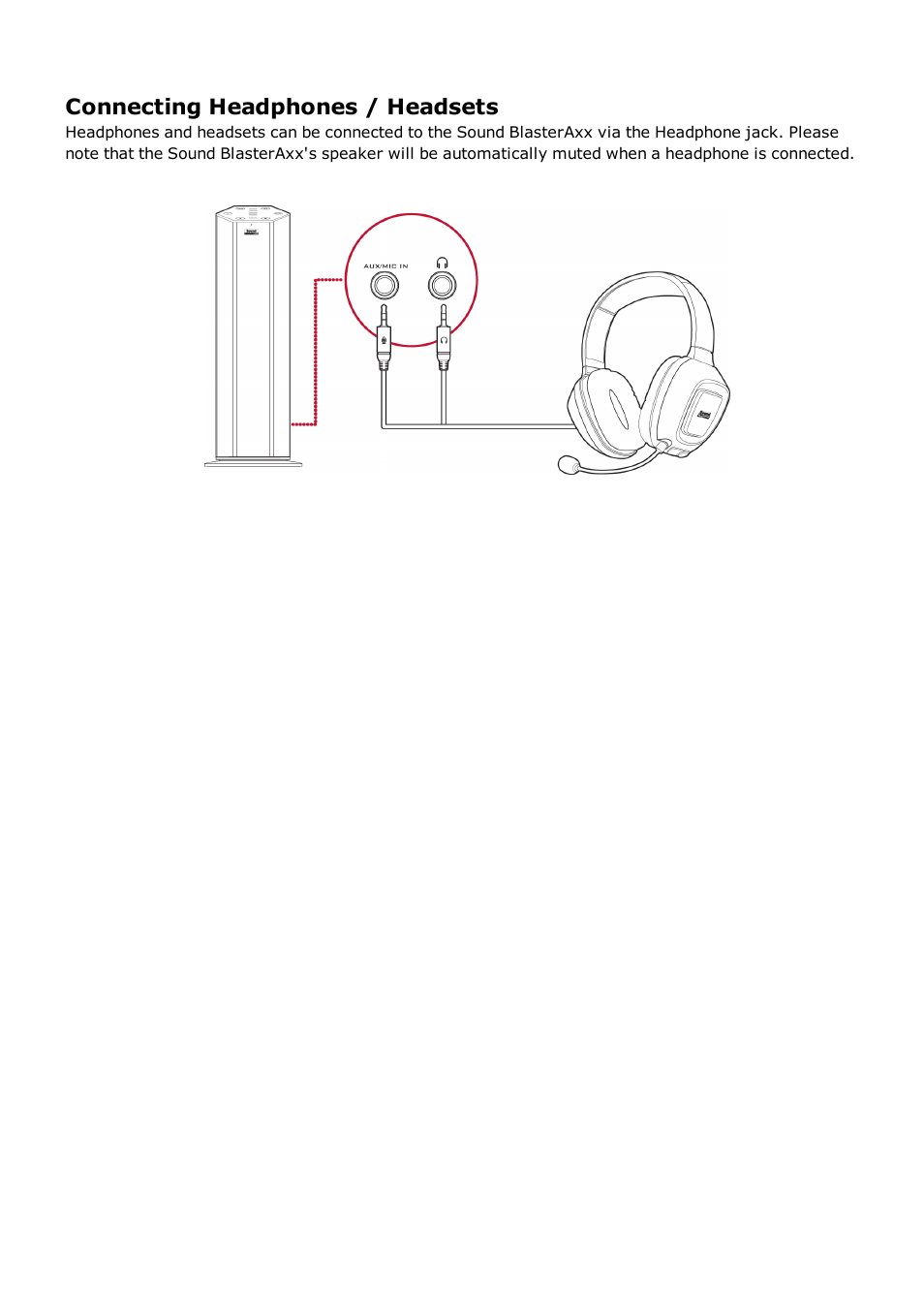 Connecting headphones / headsets | CREATIVE Sound BlasterAxx SB1390 (SBX10) User Manual | Page 12 / 33