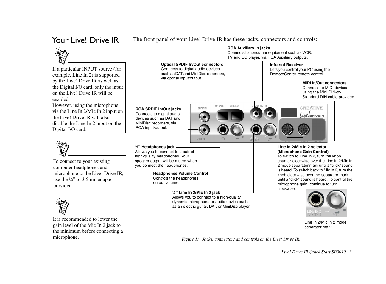 Your live! drive ir | CREATIVE Live! Drive IR SB0010 User Manual | Page 3 / 22