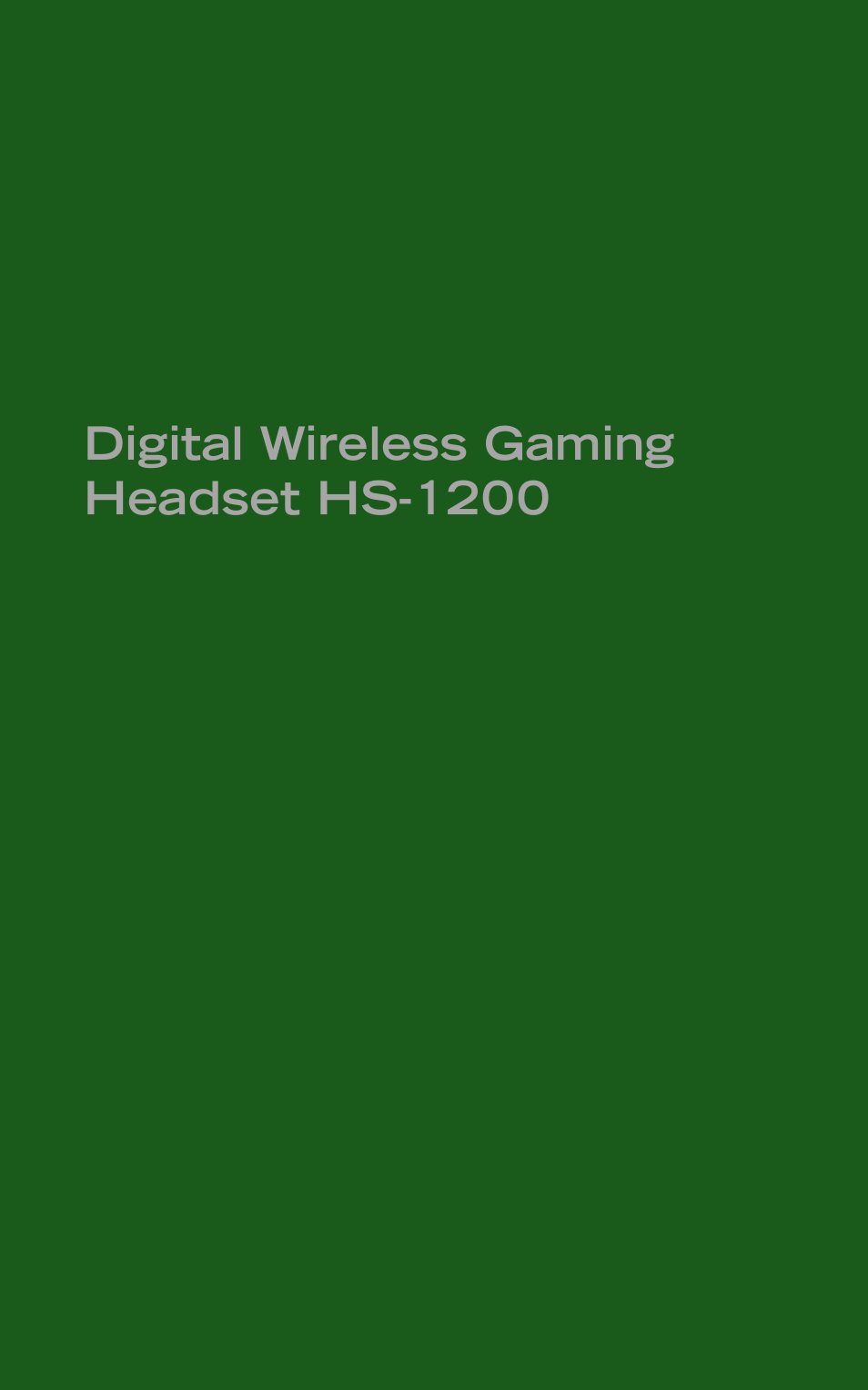 CREATIVE Digital Wireless Gaming Headset HS-1200 User Manual | 52 pages