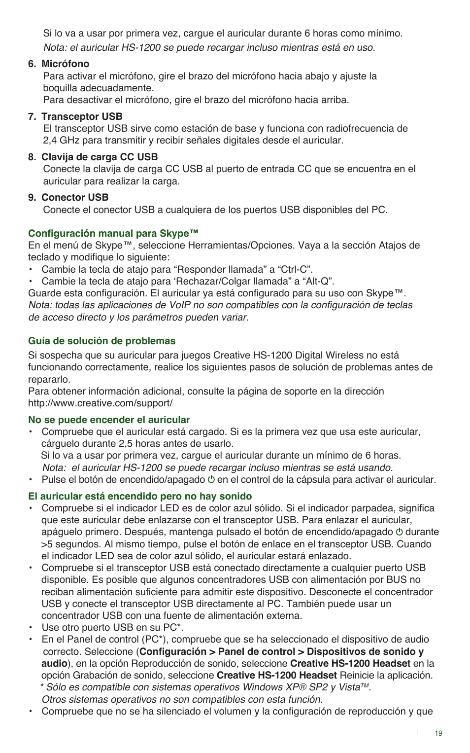 CREATIVE Digital Wireless Gaming Headset HS-1200 User Manual | Page 21 / 52