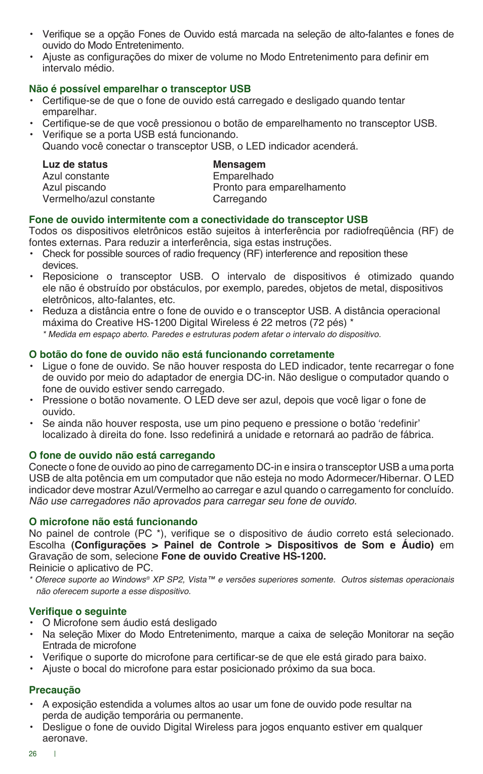 CREATIVE Digital Wireless Gaming Headset HS-1200 User Manual | Page 28 / 52