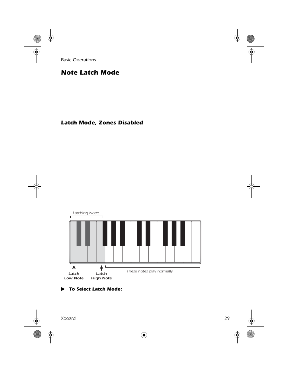 Note latch mode, Latch mode, zones disabled | CREATIVE X Board.book E-MU User Manual | Page 29 / 73