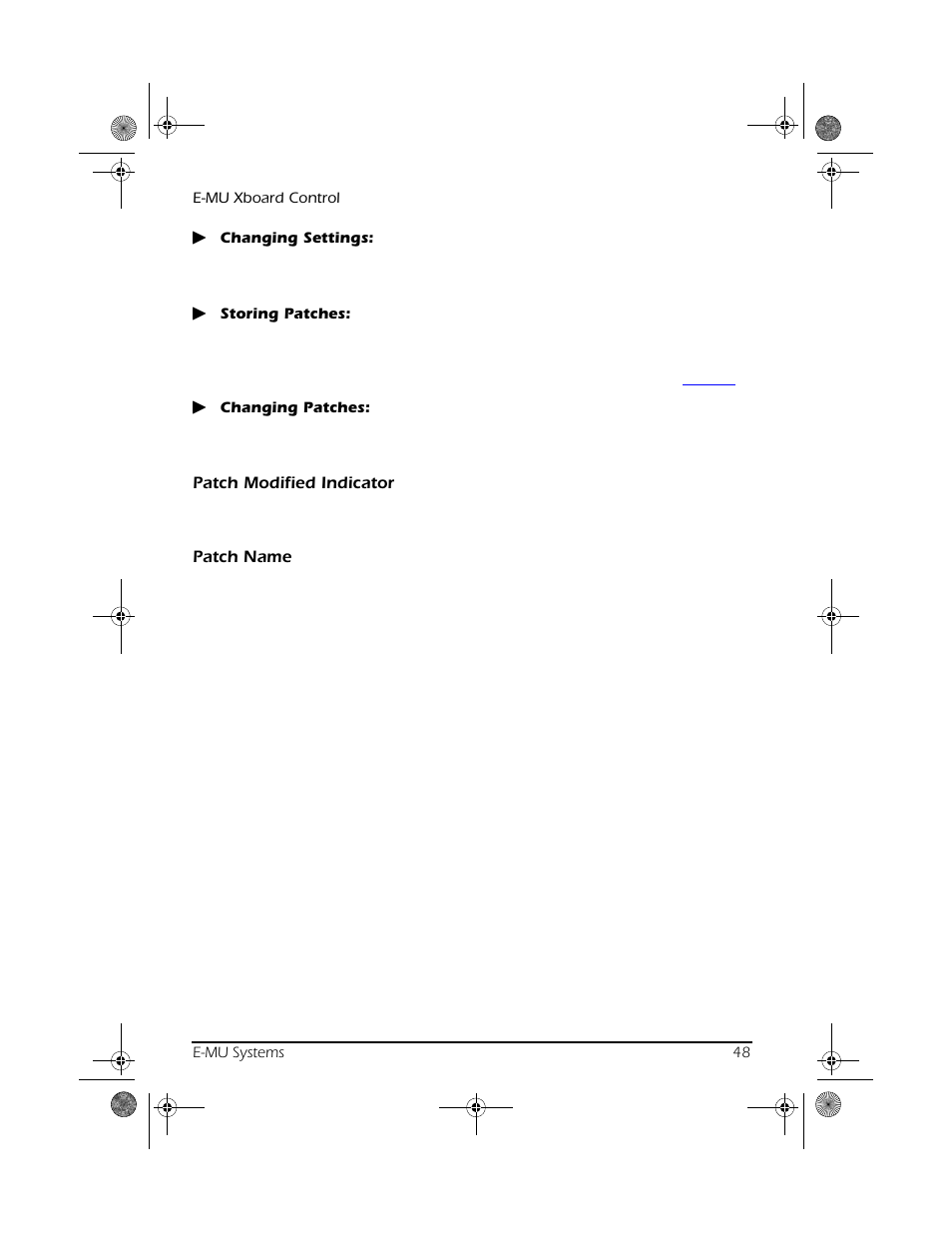 Patch modified indicator, Patch name | CREATIVE X Board.book E-MU User Manual | Page 48 / 73