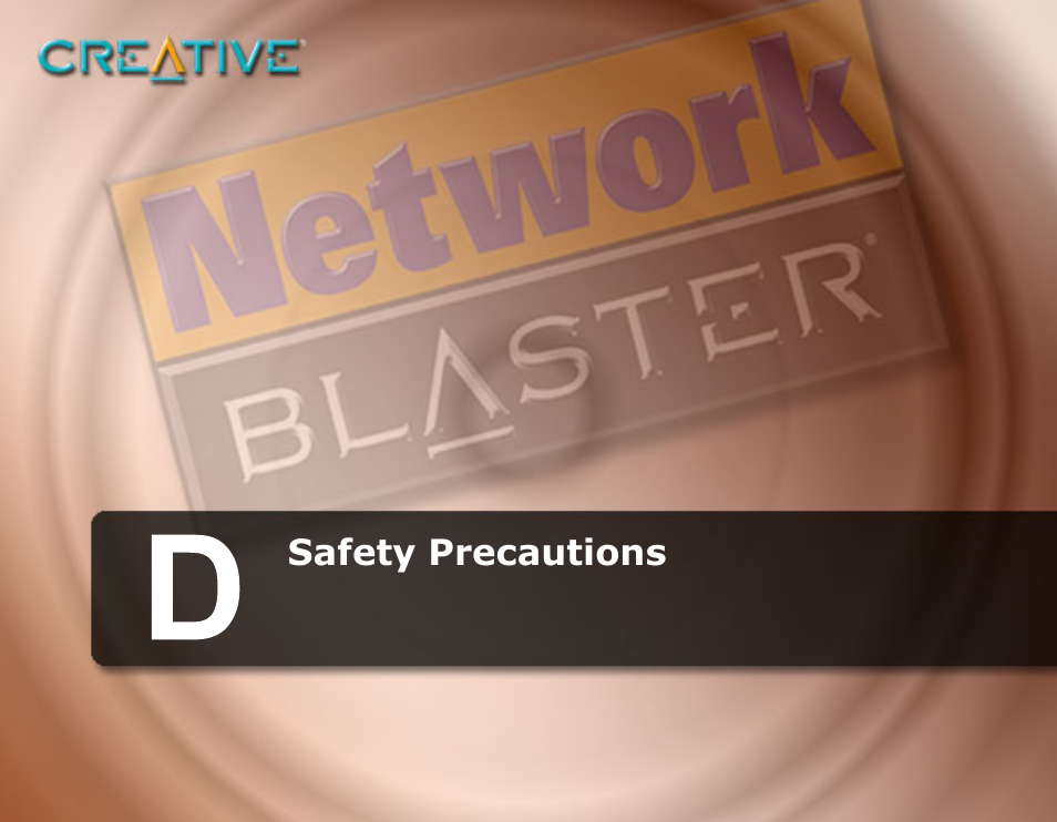 Safety precautions, D safety precautions | CREATIVE Network Blaster Wireless Access Point Router CW2202 User Manual | Page 63 / 65