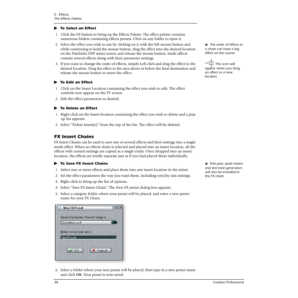 Fx insert chains | E-MU 0404 PCI User Manual | Page 46 / 96