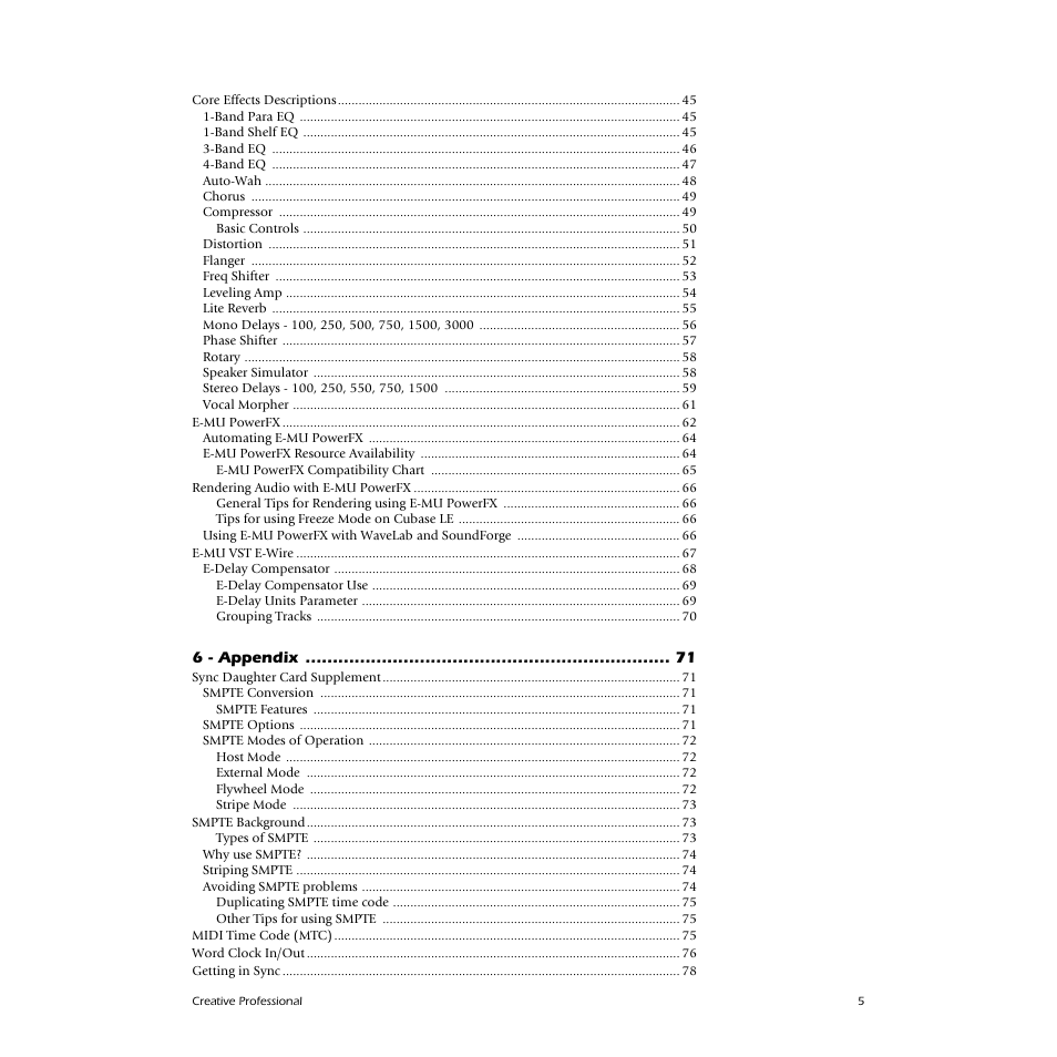 E-MU 0404 PCI User Manual | Page 5 / 96