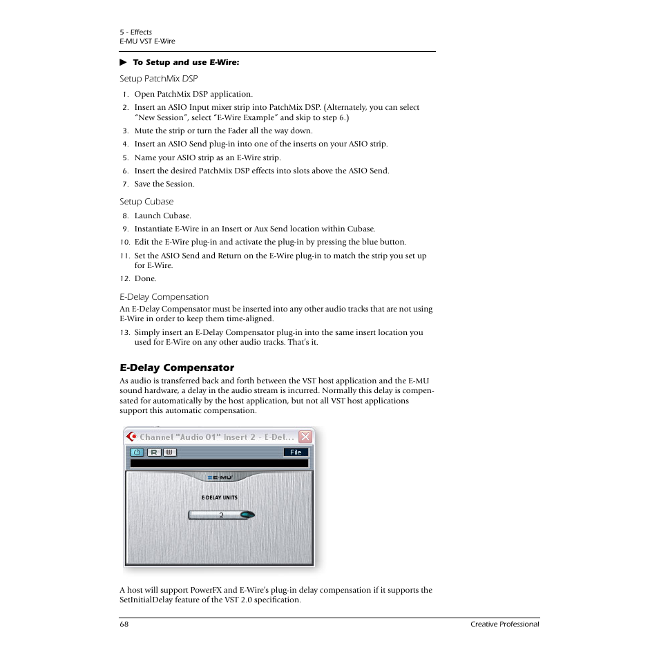 E-delay compensator | E-MU 0404 PCI User Manual | Page 76 / 96