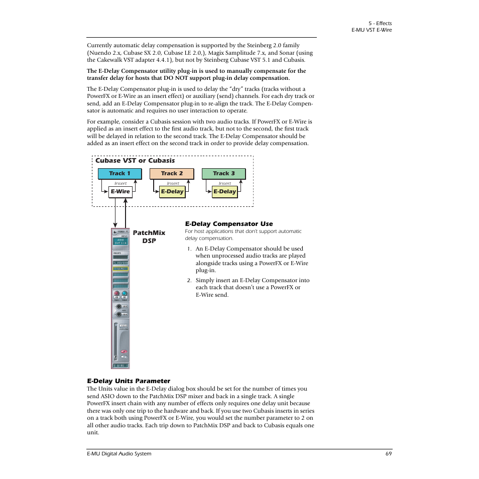 E-delay compensator use, E-delay units parameter, E-delay compensator use e-delay units parameter | E-MU 0404 PCI User Manual | Page 77 / 96