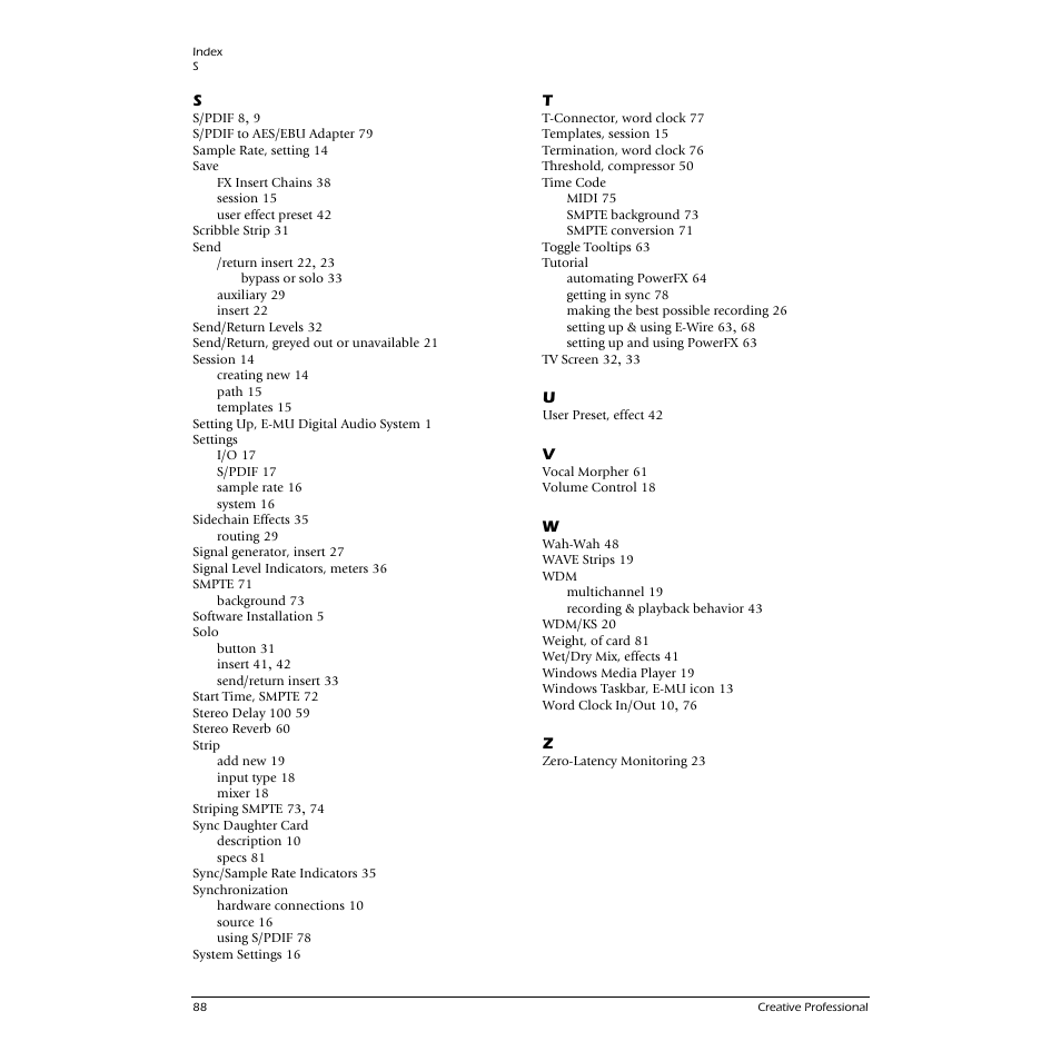 E-MU 0404 PCI User Manual | Page 96 / 96