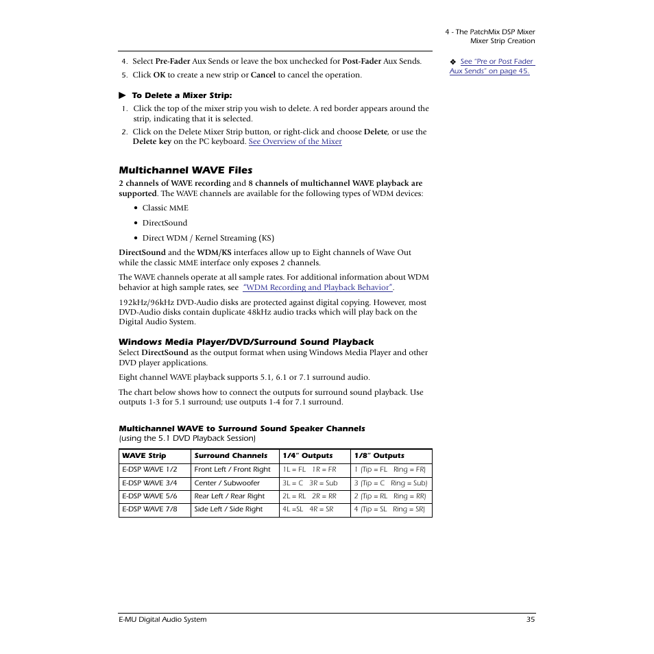 Multichannel wave files, Windows media player/dvd/surround sound playback | CREATIVE 1212M User Manual | Page 35 / 120