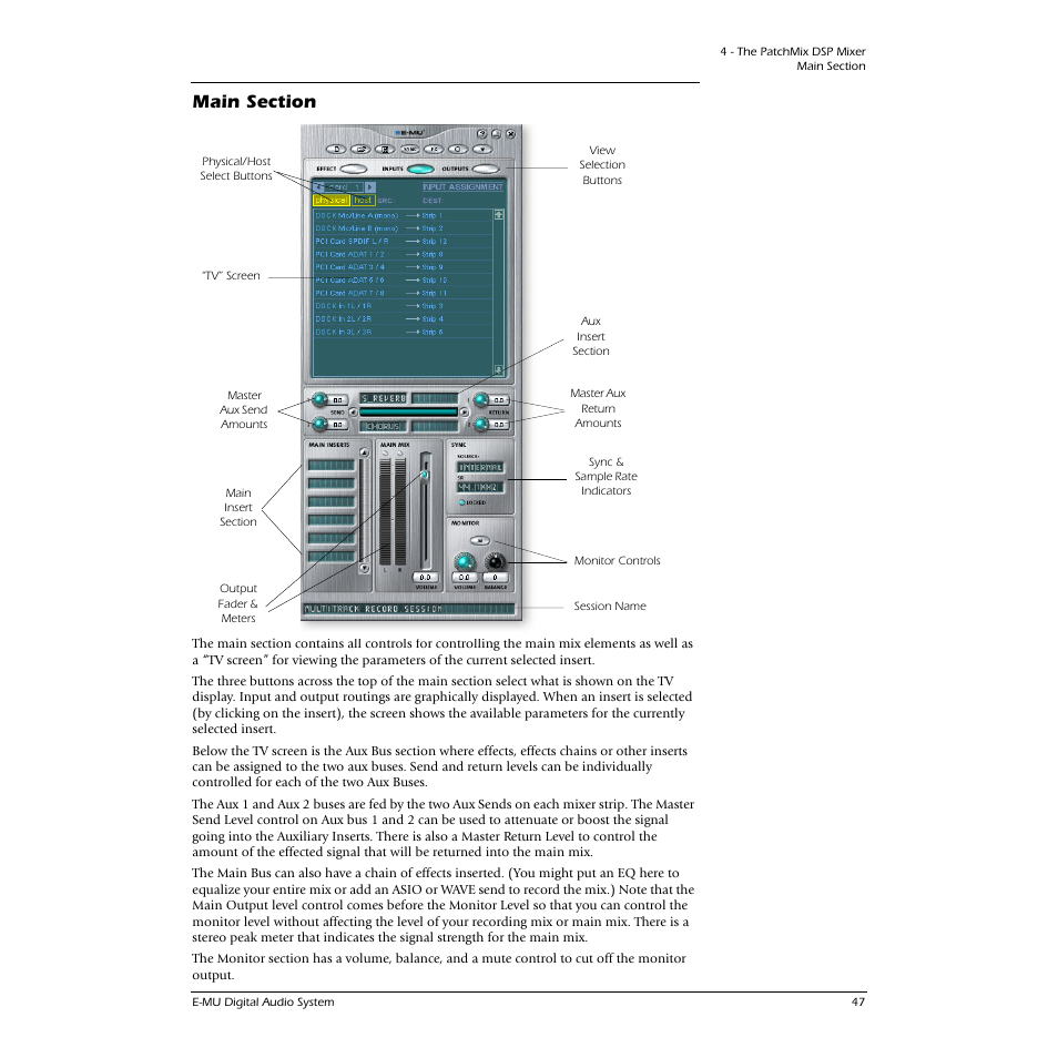 Main section | CREATIVE 1212M User Manual | Page 47 / 120