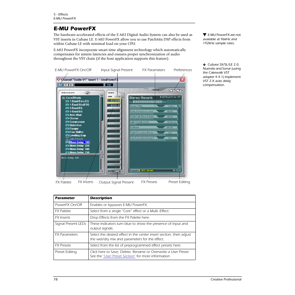 E-mu powerfx | CREATIVE 1212M User Manual | Page 78 / 120