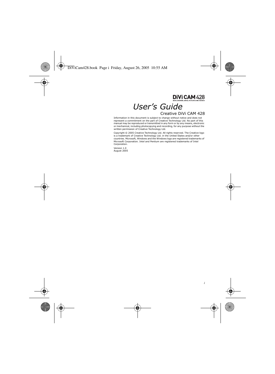 CREATIVE Divi Cam 428 User Manual | 36 pages