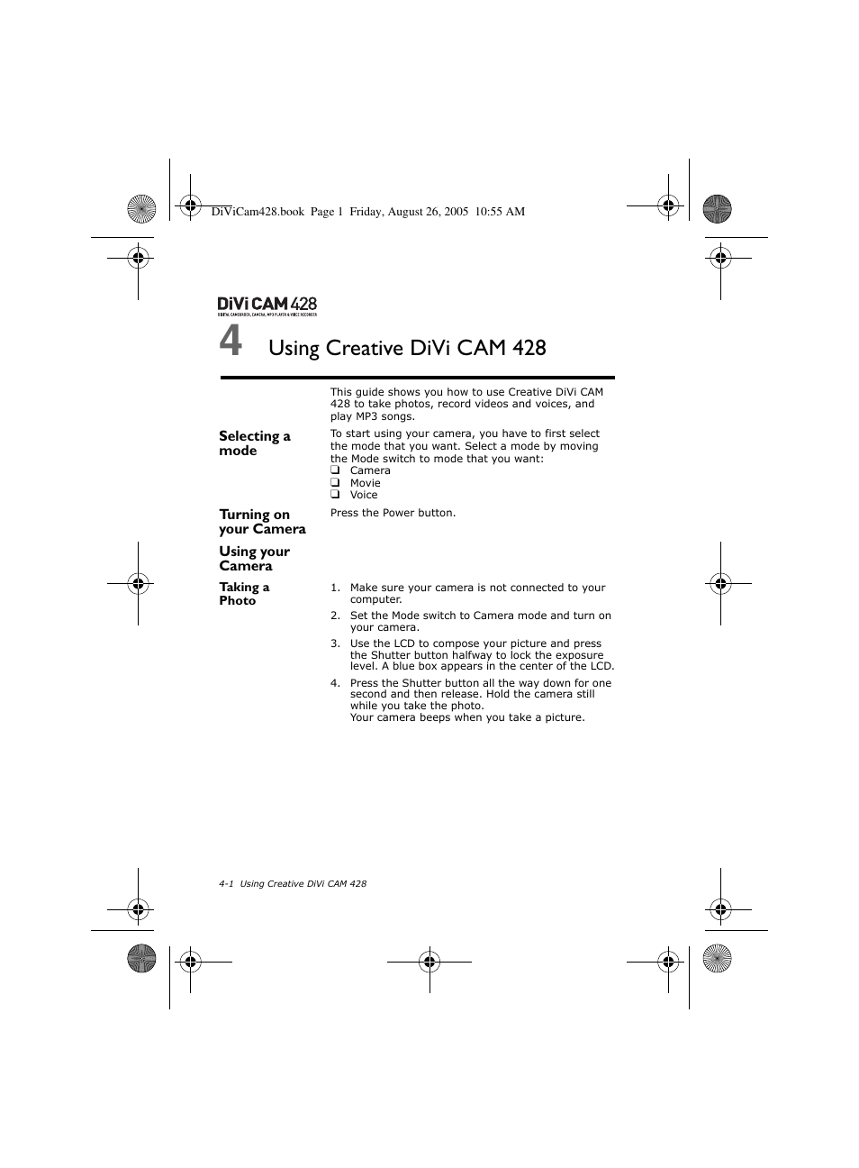 Using creative divi cam 428 | CREATIVE Divi Cam 428 User Manual | Page 20 / 36