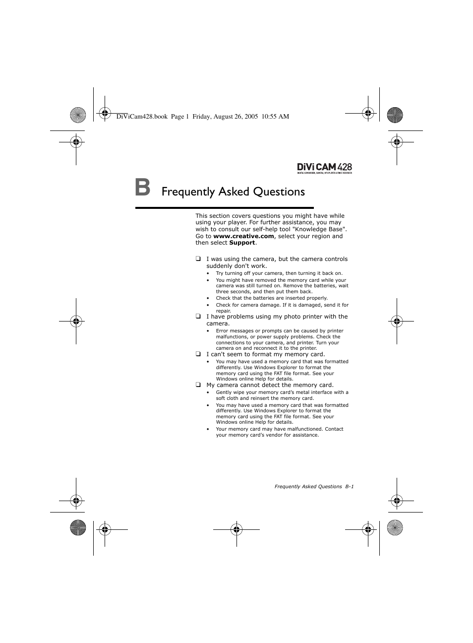 Frequently asked questions | CREATIVE Divi Cam 428 User Manual | Page 33 / 36