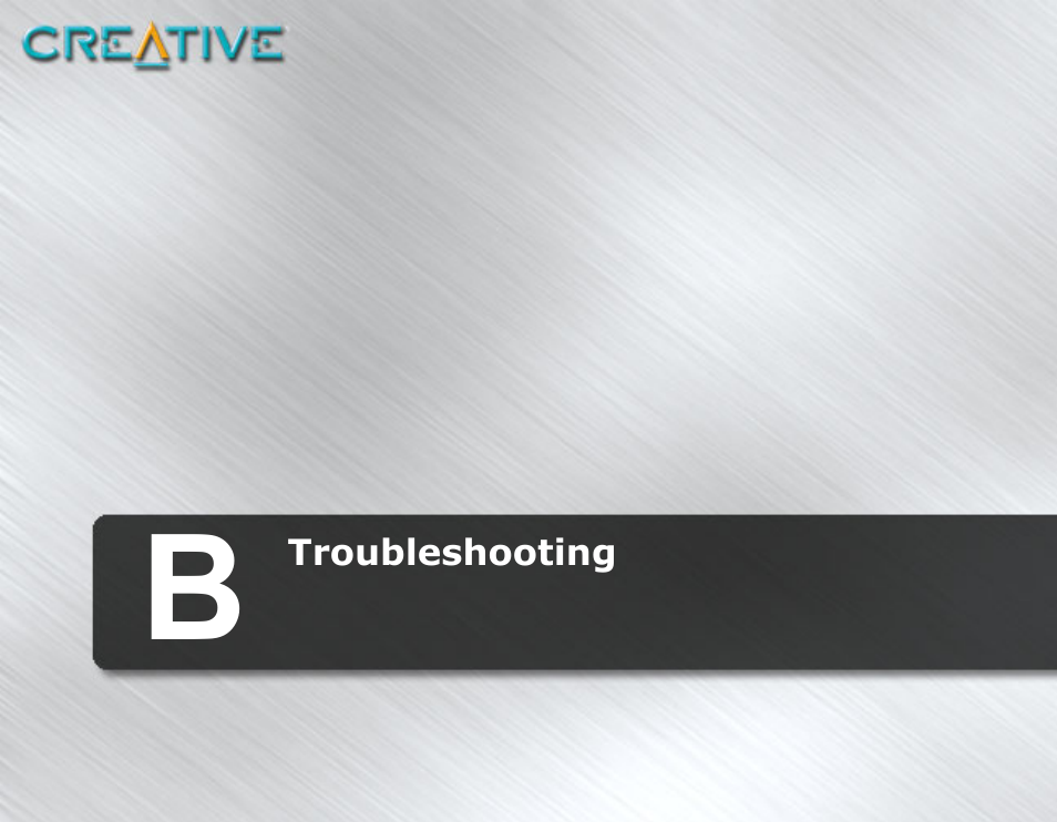 Troubleshooting, B troubleshooting | CREATIVE Desktop Wireless 6000 User Manual | Page 31 / 35