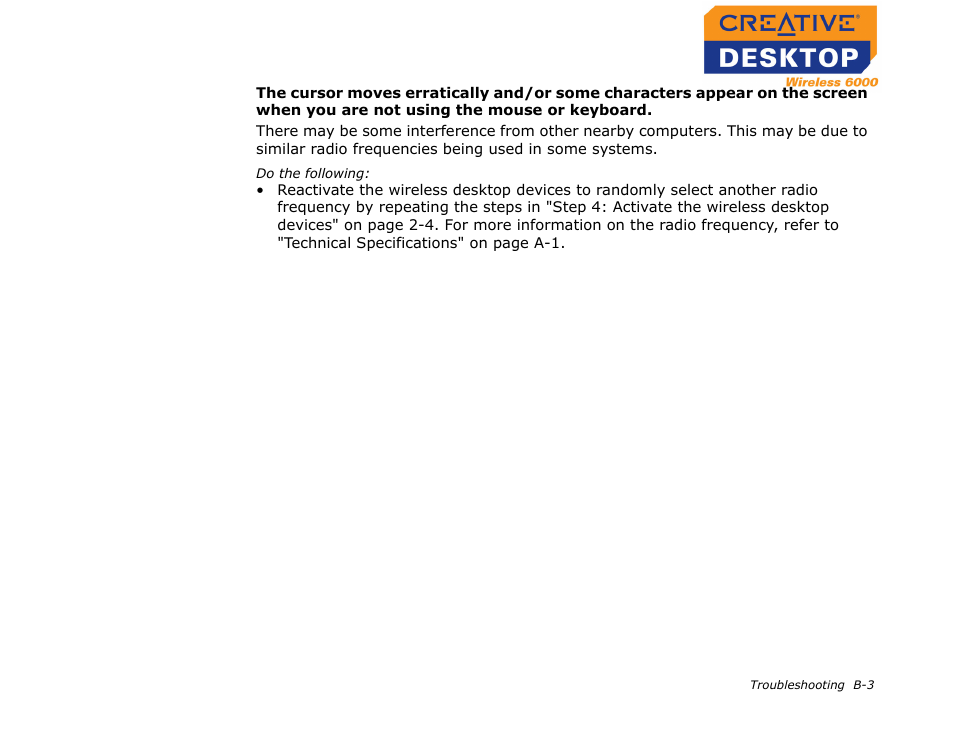 CREATIVE Desktop Wireless 6000 User Manual | Page 34 / 35
