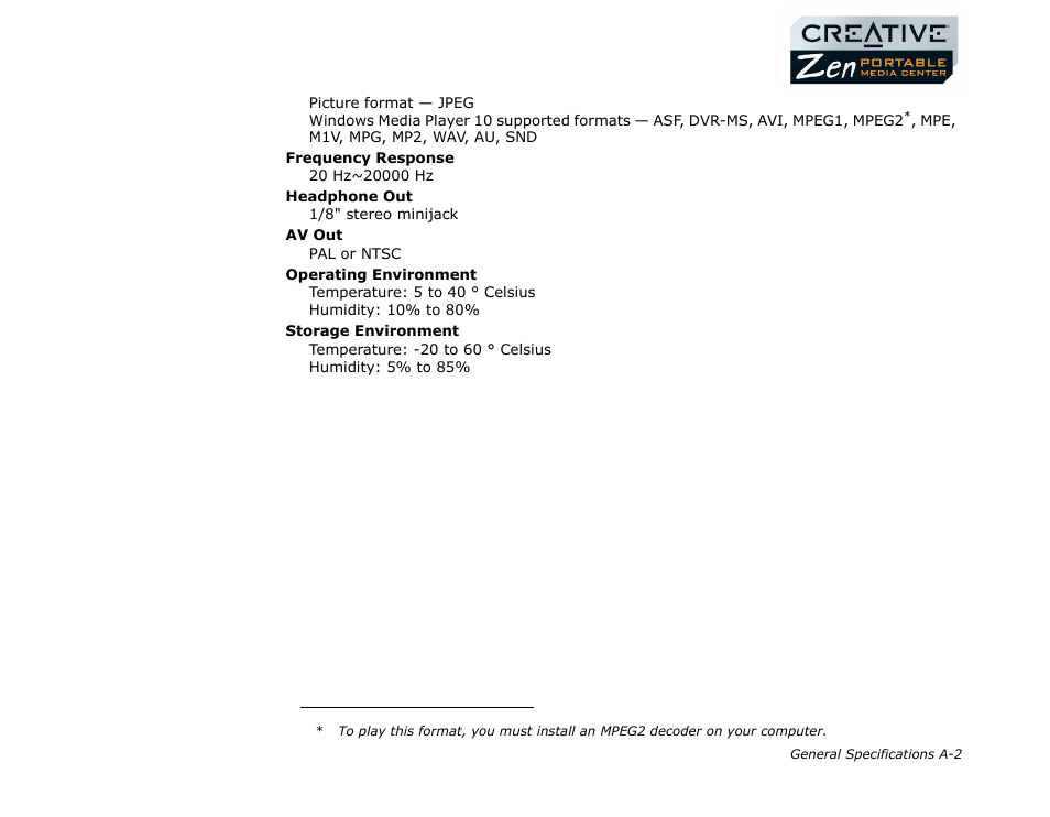 CREATIVE Zen Portable Media Center User Manual | Page 44 / 53