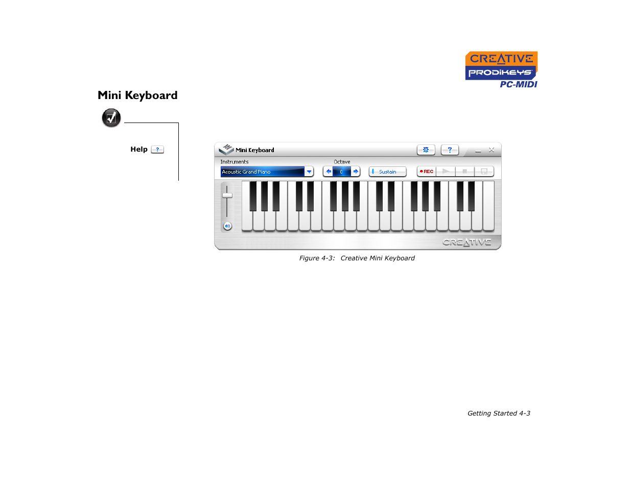 Mini keyboard, Mini keyboard -3 | CREATIVE Prodikeys PC-MIDI PC-MIDI User Manual | Page 18 / 25