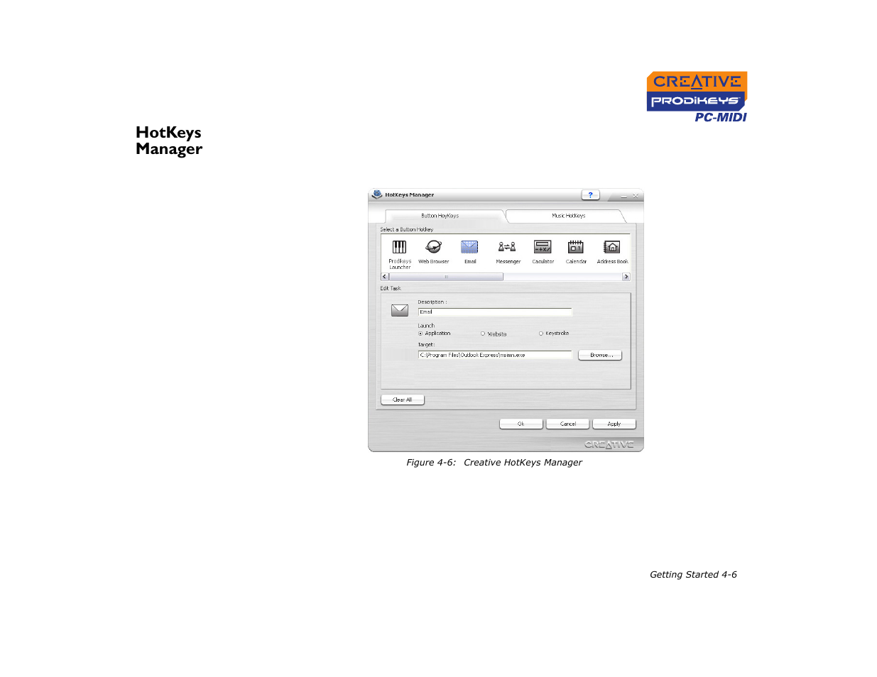Hotkeys manager, Hotkeys manager -6 | CREATIVE Prodikeys PC-MIDI PC-MIDI User Manual | Page 21 / 25