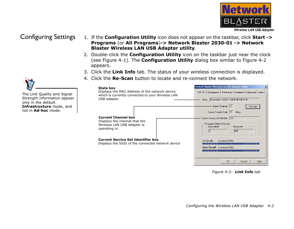 Configuring settings, Configuring settings -2 | CREATIVE 2030 User Manual | Page 48 / 96