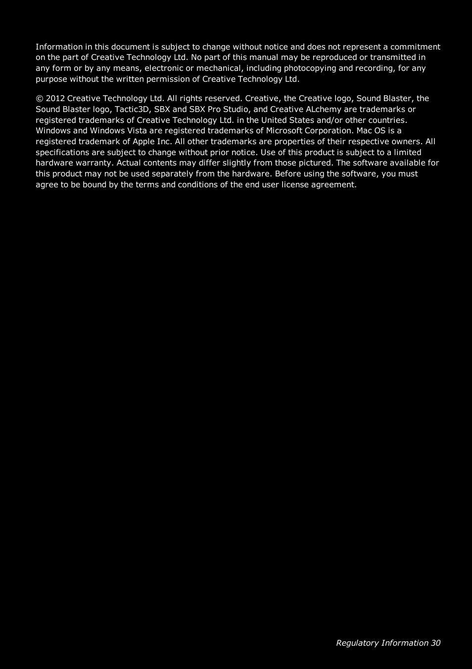 CREATIVE SoundBlaster Tactic 3D Rage GH0220A User Manual | Page 31 / 31