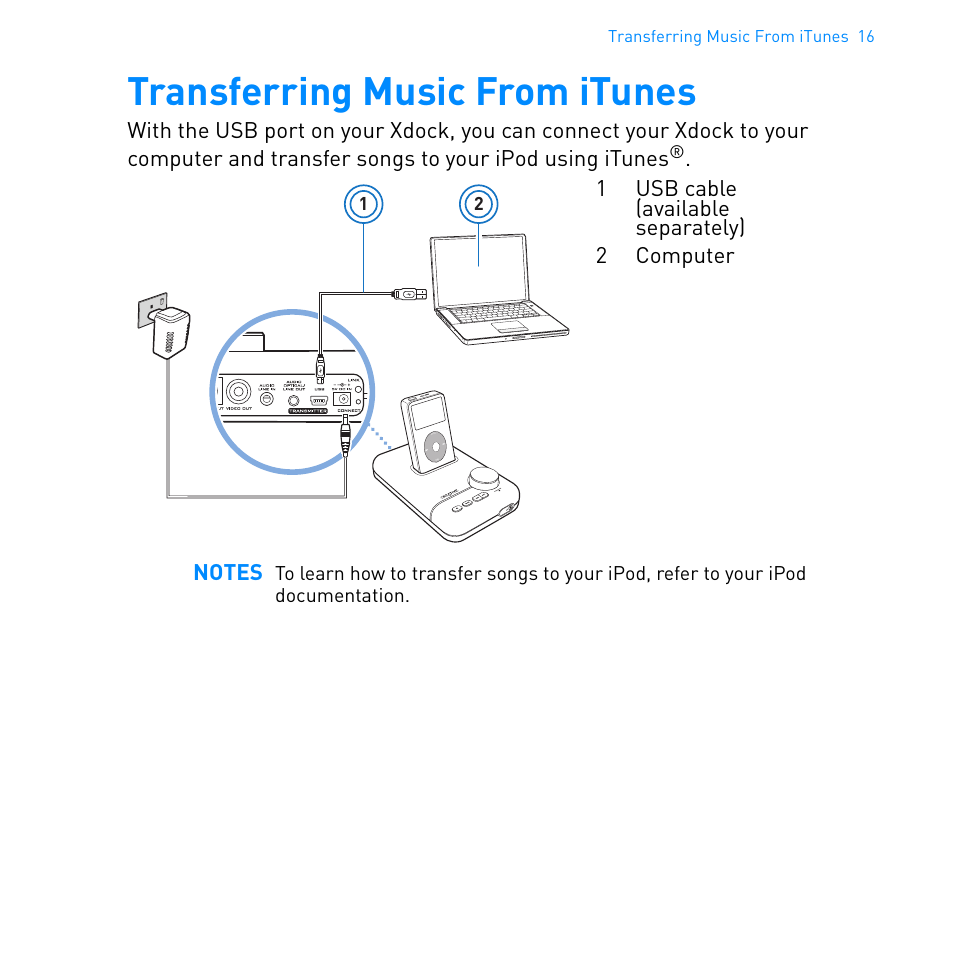 Transferring music from itunes | CREATIVE Ipod Xdock User Manual | Page 17 / 25