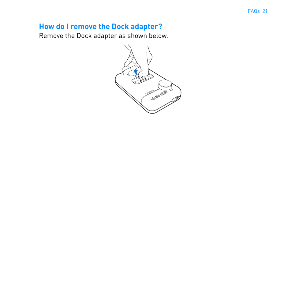 How do i remove the dock adapter | CREATIVE Ipod Xdock User Manual | Page 22 / 25