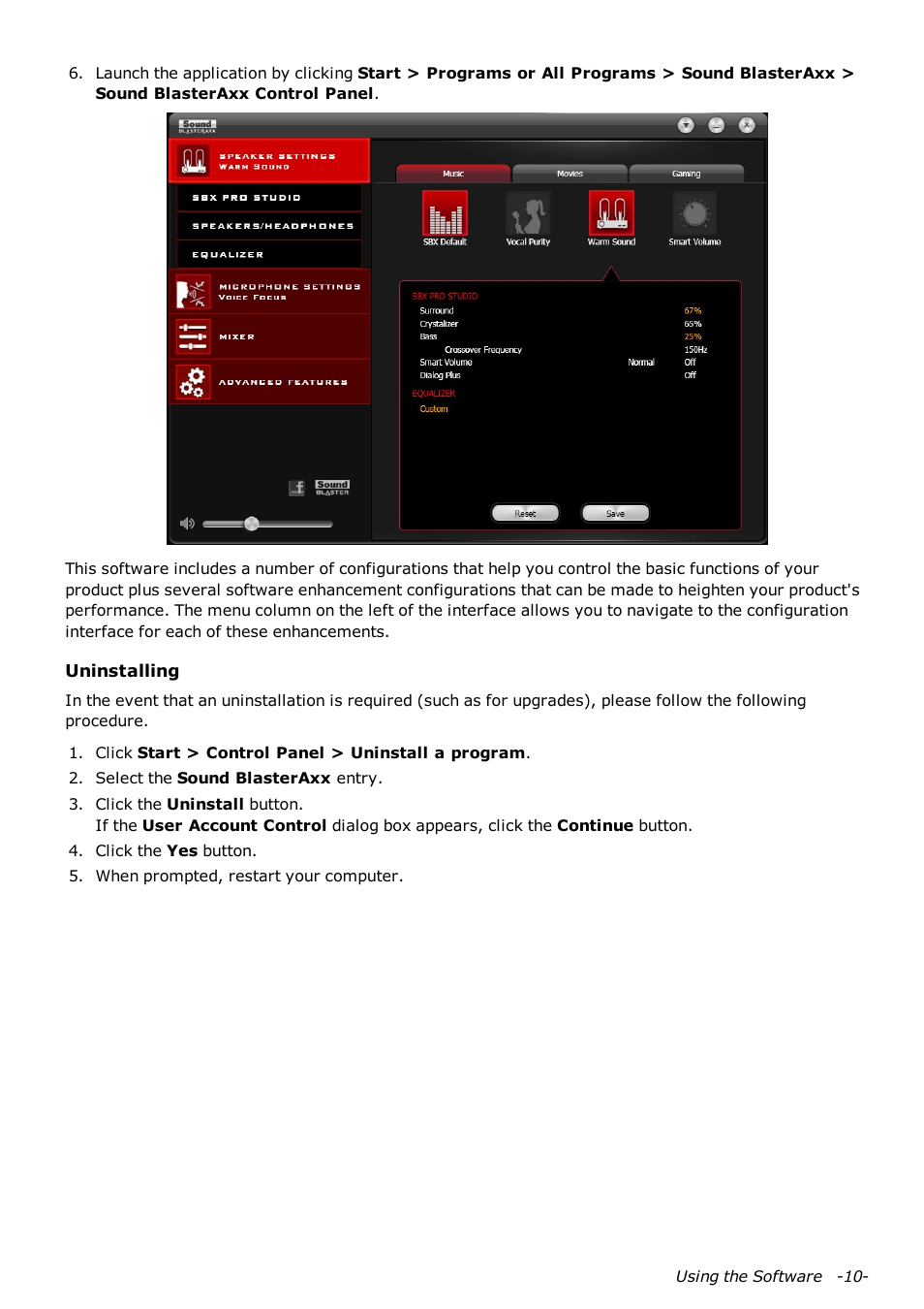 CREATIVE Sound Blaster AXX SB1380 User Manual | Page 11 / 28