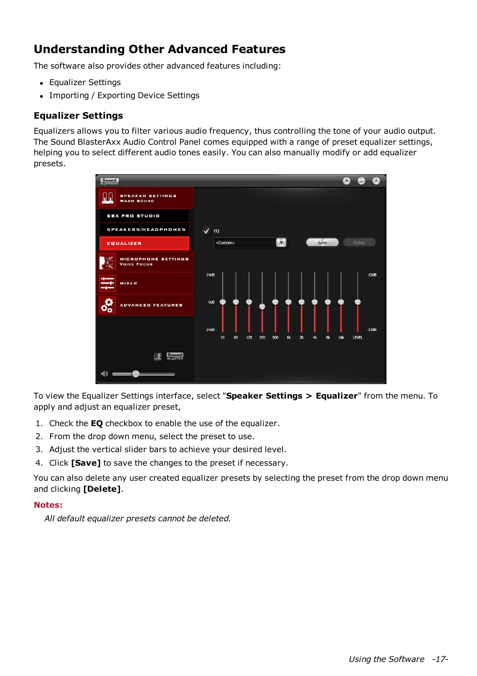 Understanding other advanced features | CREATIVE Sound Blaster AXX SB1380 User Manual | Page 18 / 28