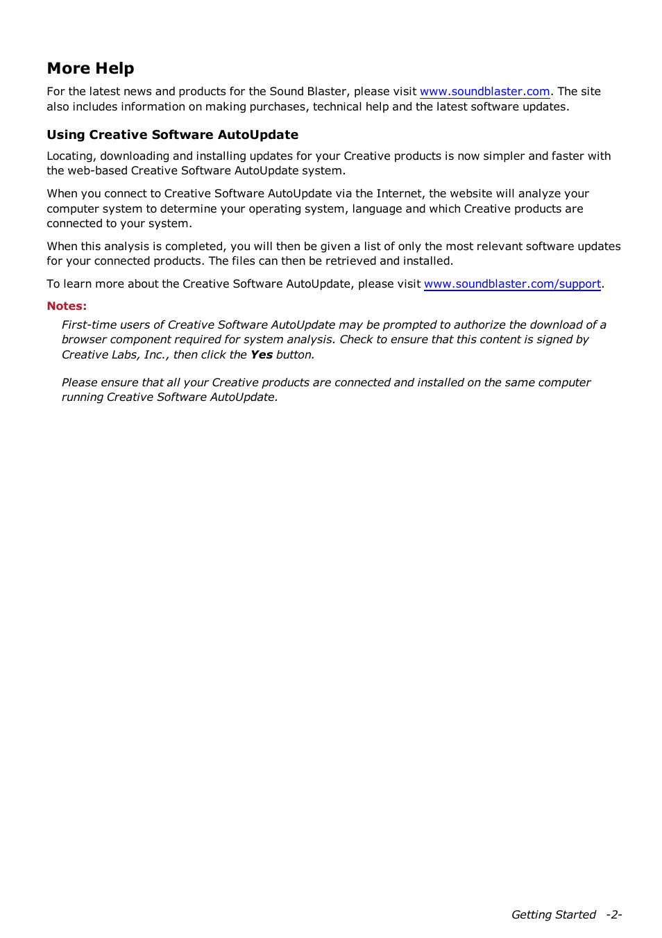 More help | CREATIVE Sound Blaster AXX SB1380 User Manual | Page 3 / 28