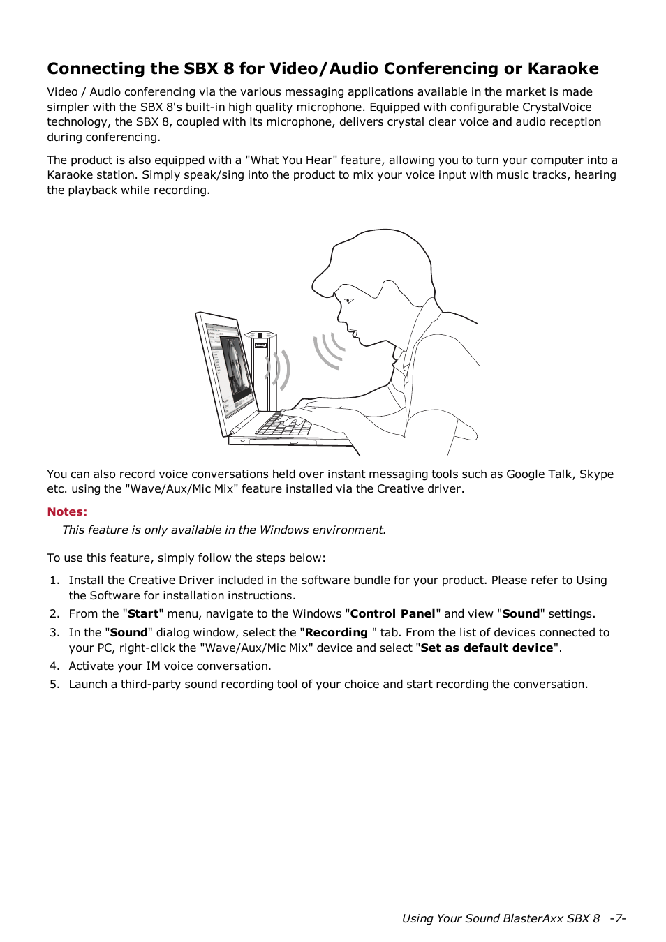 CREATIVE Sound Blaster AXX SB1380 User Manual | Page 8 / 28