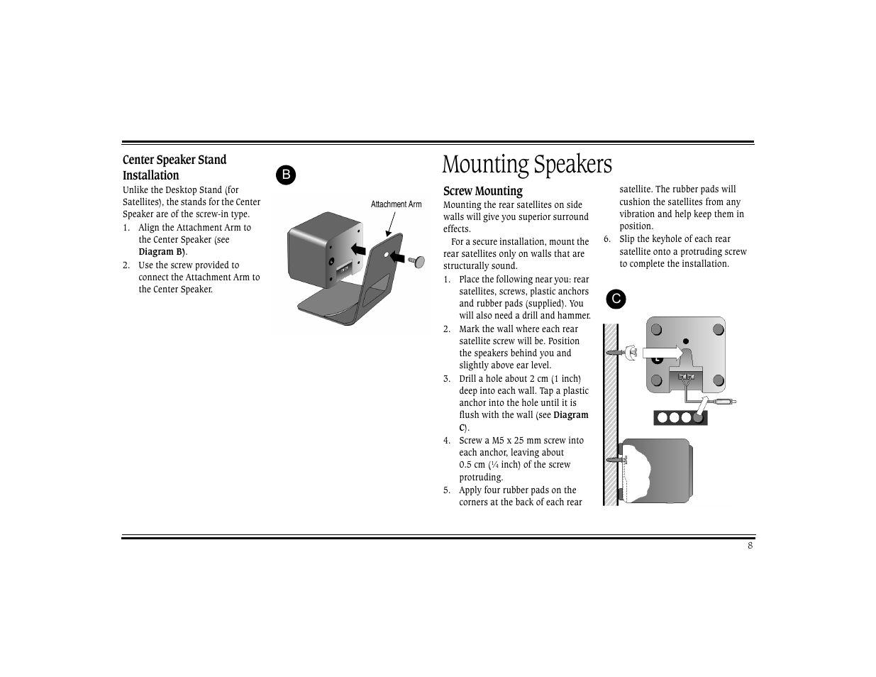 Mounting speakers | CREATIVE Digital DTT 3500 User Manual | Page 12 / 26